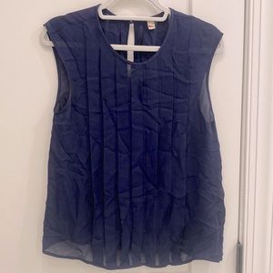 Slightly worn JOIE Navy sleeveless silk blouse - Navy - Small